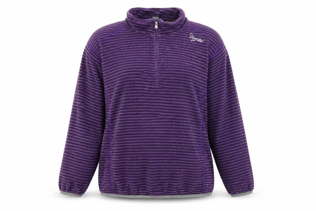 TOG24 Women's Purple Striped Henley Sweatshirt - Size 14