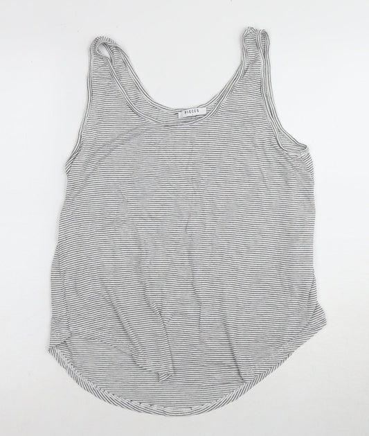 Pieces Women's Multicoloured Striped Tank Top L