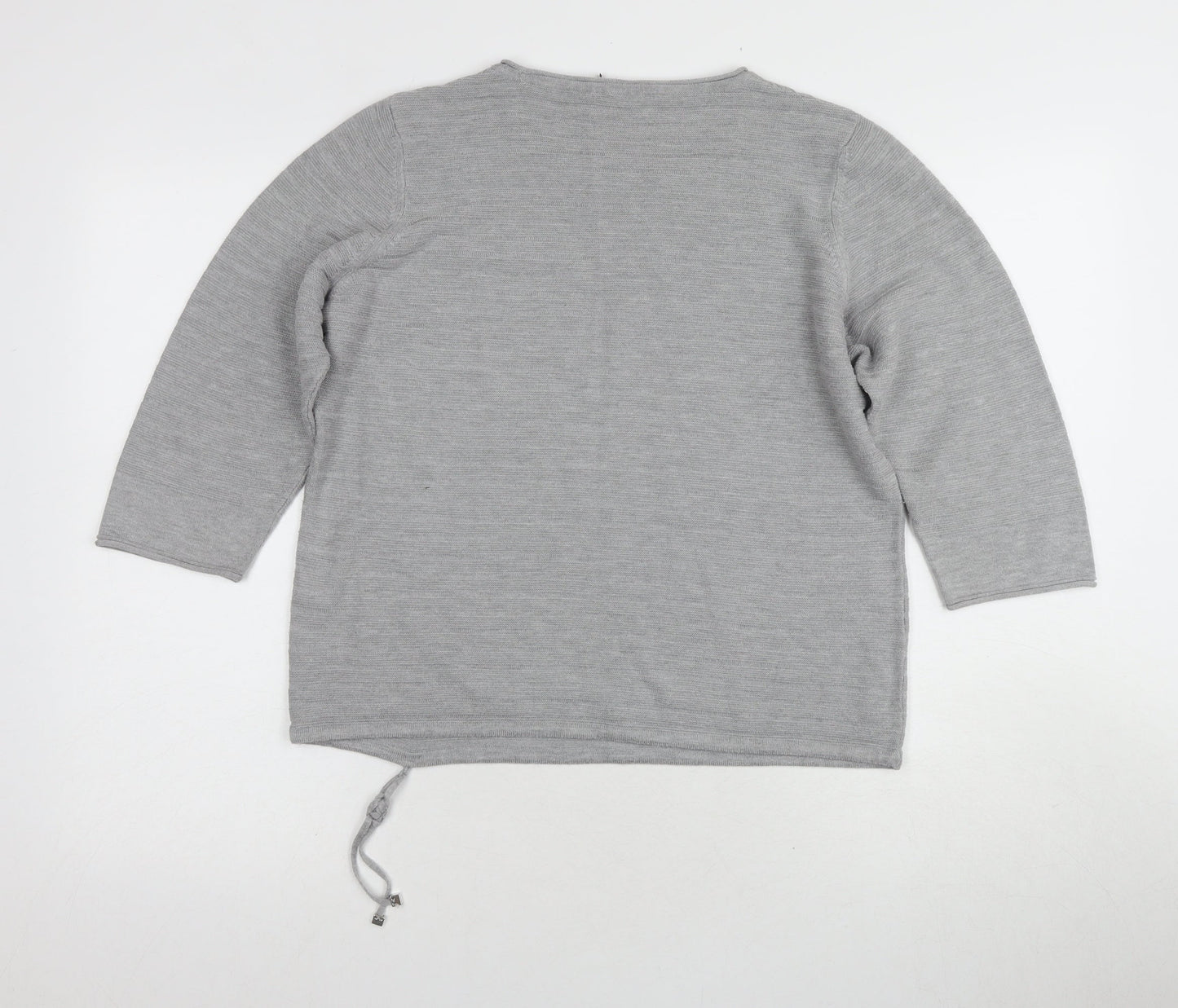 RABE Women's Grey Pullover Jumper, Size 14, Studded Accent