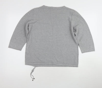 RABE Women's Grey Pullover Jumper, Size 14, Studded Accent
