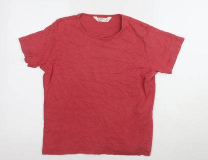 EWM Women's Red Cotton Basic T-Shirt M