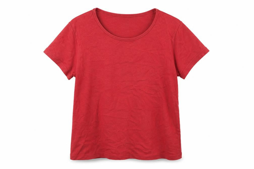 EWM Women's Red Cotton Basic T-Shirt M