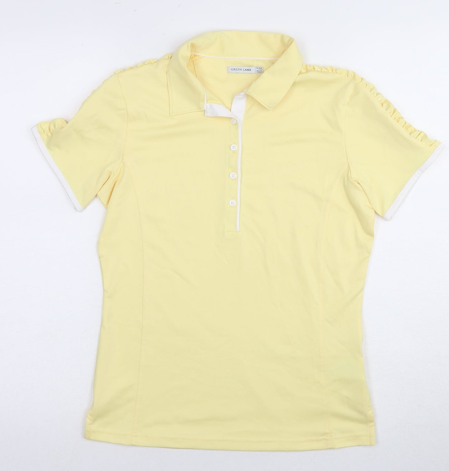 Green Lamb Women's Yellow XS Collared Polo Shirt