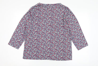 Back view of Izle Women's Multicoloured Floral Blouse, size 14