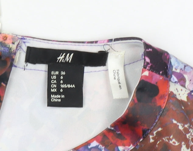 H&M Women's Multicoloured Shift Dress Size 8