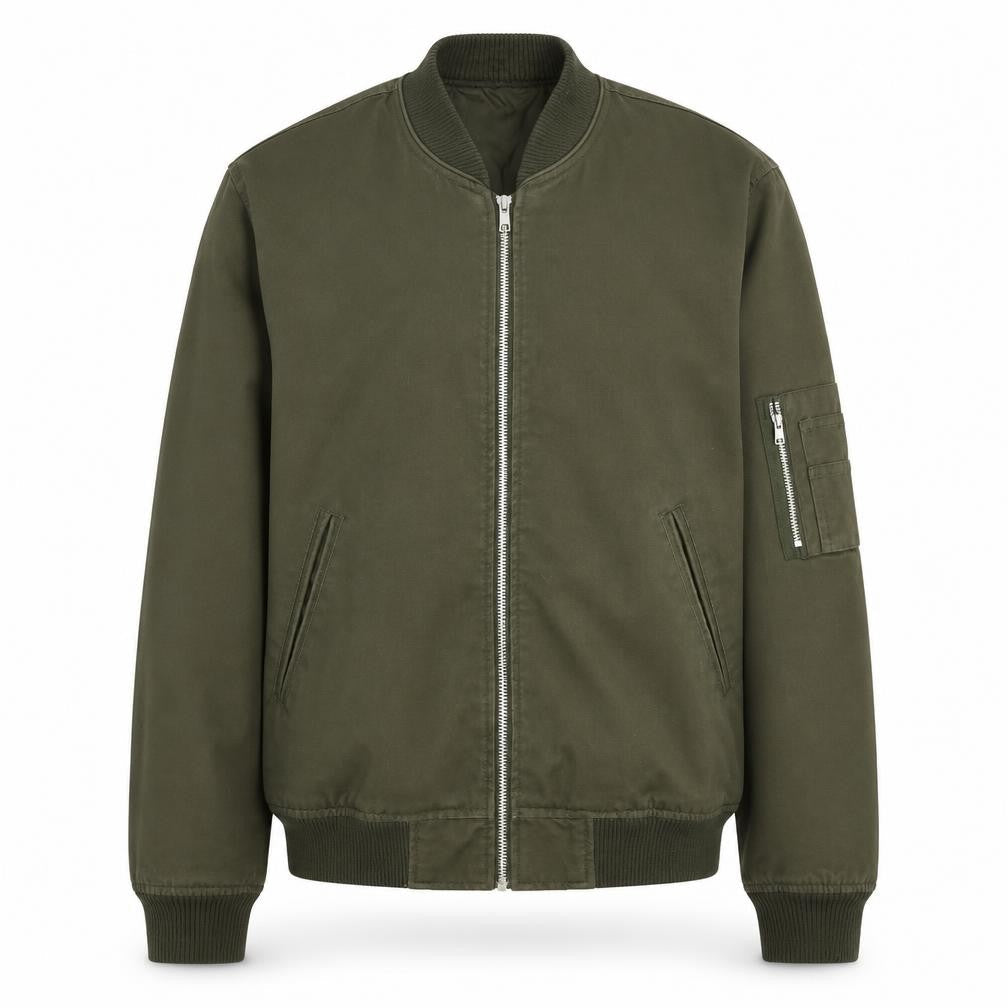 ASOS Men's Green Bomber Jacket S Casual Zip