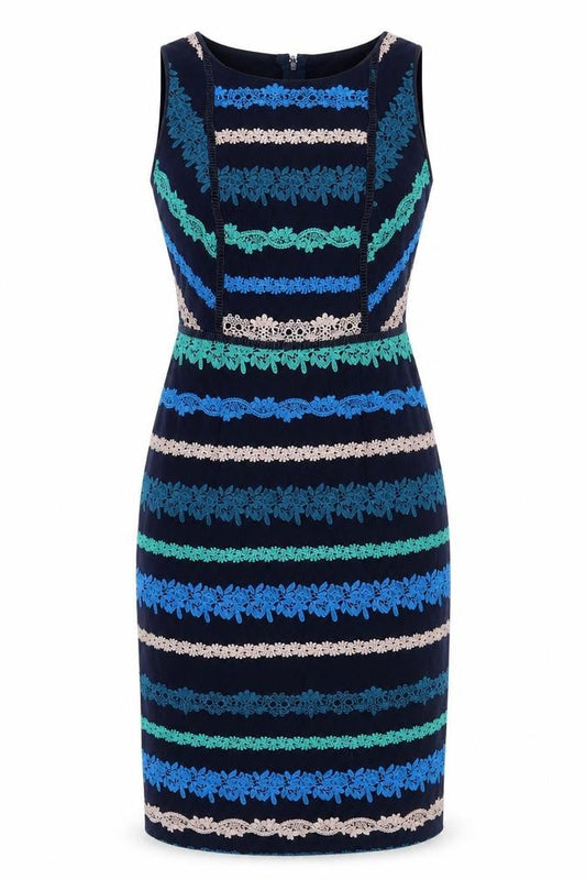 Monsoon Women's Blue Sheath Dress Size 14