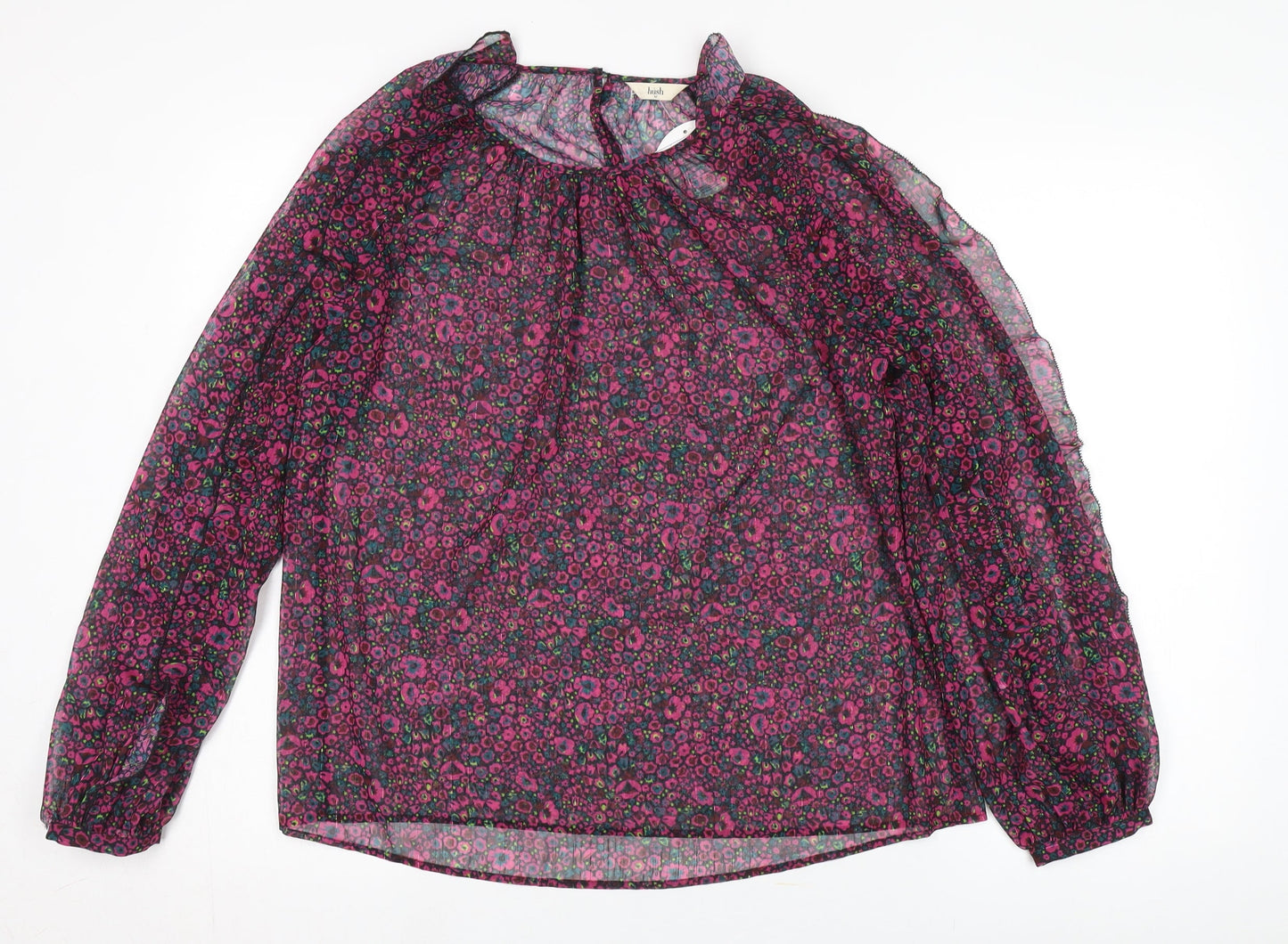 Hush Women's Multicoloured Floral Chiffon Blouse Size 10