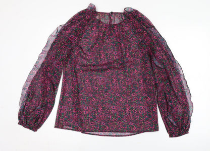 Hush Women's Multicoloured Floral Chiffon Blouse Size 10