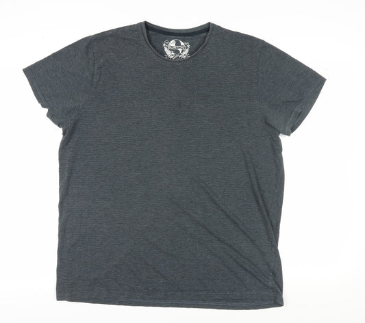 Burton Men's Grey Striped 2XL Crew Neck T-Shirt