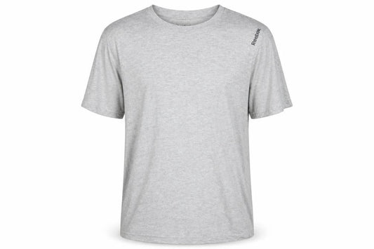 Reebok Men's Grey L Crew Neck T-Shirt, Solid Logo, Excellent