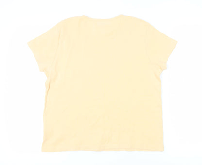EWM Women's Beige T-Shirt, Size 14, Basic Cotton Top
