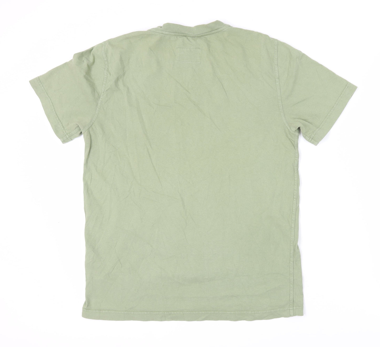 Albam Men's Green Small Cotton Short Sleeve T-Shirt