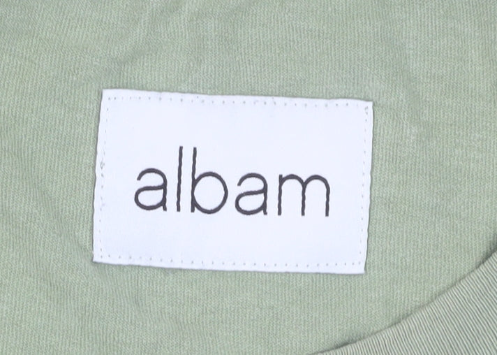 Albam Men's Green Small Cotton Short Sleeve T-Shirt