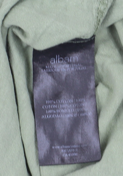 Albam Men's Green Small Cotton Short Sleeve T-Shirt