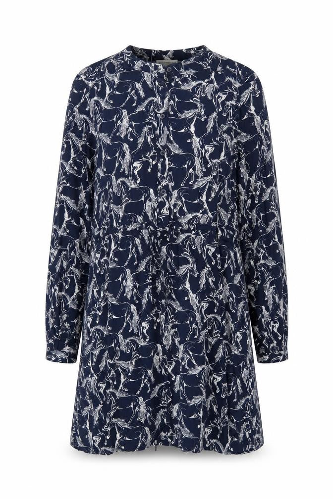 Warehouse Women Blue Animal Print Shirt Dress Size 16