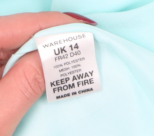 Warehouse Women's Blue A-Line Dress, Size 14, Party