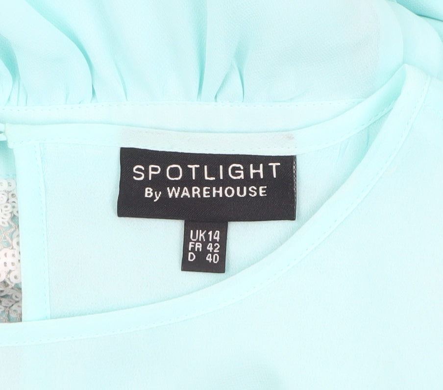 Warehouse Women's Blue A-Line Dress, Size 14, Party
