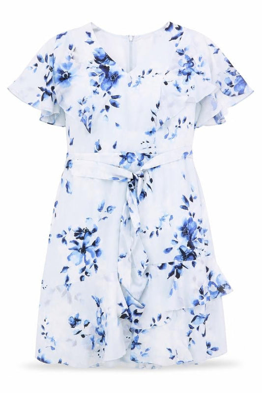 Studio 8 Women's Blue Floral Wrap Dress Size 18