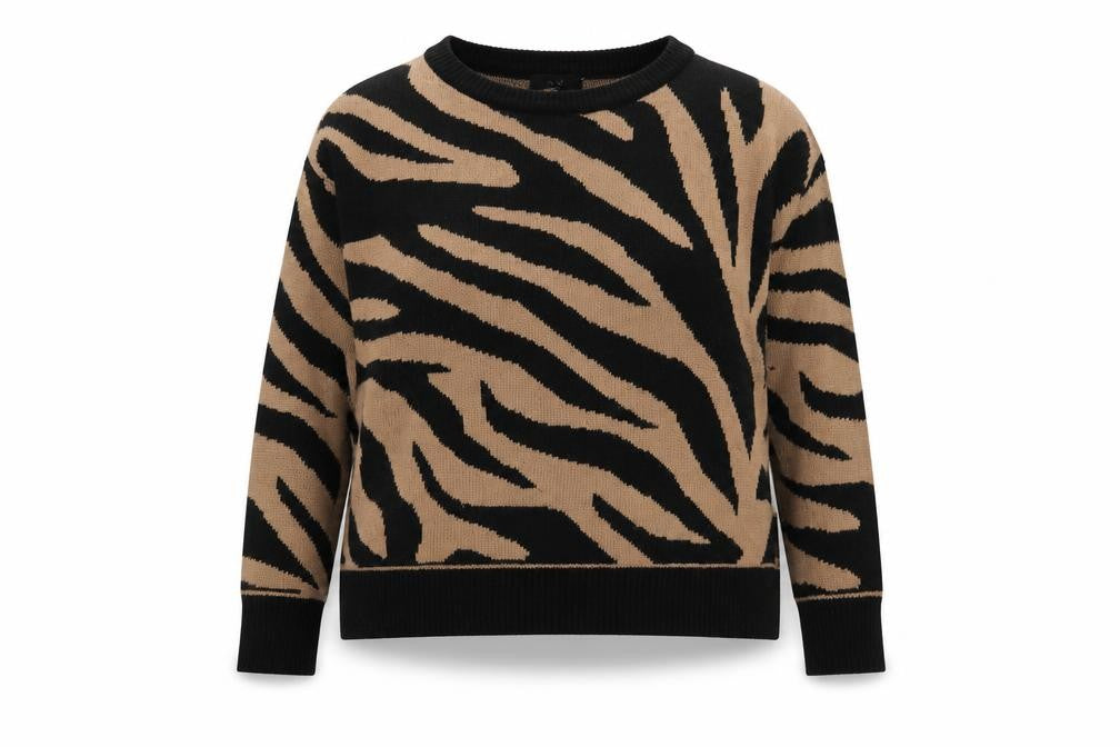 AX Paris Women's Black Animal Print Pullover Jumper S