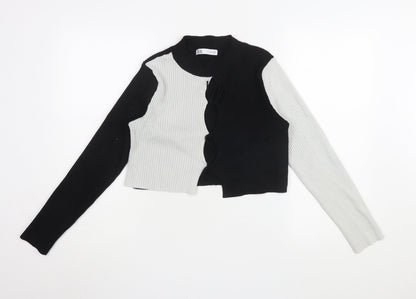 Zara Women's Colourblock Cropped Blouse L