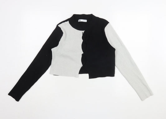 Zara Women's Colourblock Cropped Blouse L