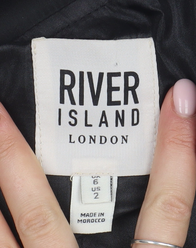 River Island Women's Black Bomber Jacket Size 6