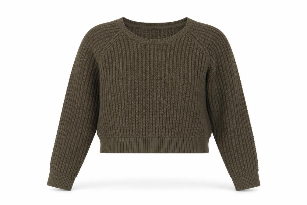 Topshop Women's Green Jumper, Size 10, Chunky Knit
