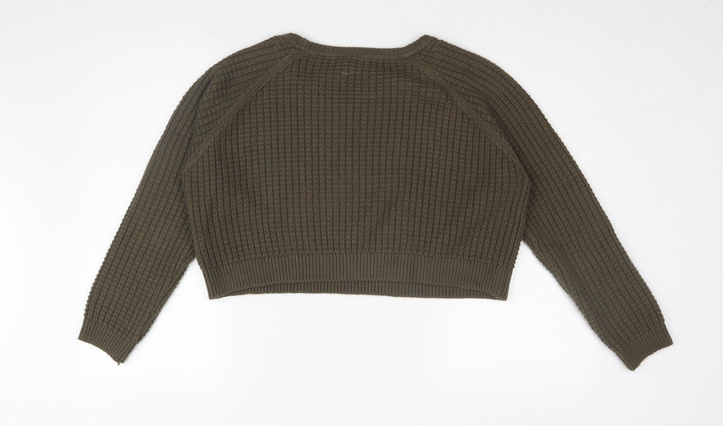 Topshop Women's Green Jumper, Size 10, Chunky Knit