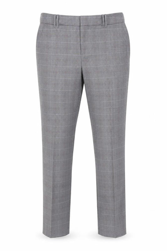 Mango Grey Check Dress Pants, Size 6, Women's Formal