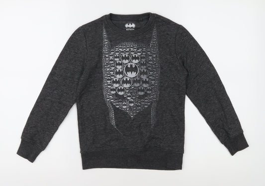 Next Boys Grey Batman Long Sleeve Pullover T-Shirt, 8 Years