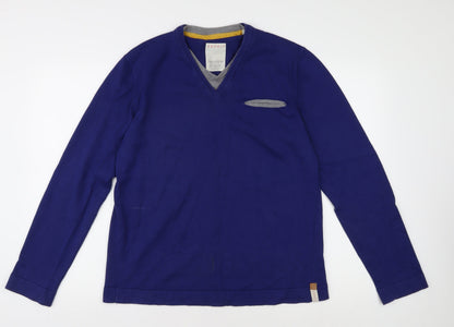 Additional front view of ESPRIT Men's Blue V-Neck jumper XL