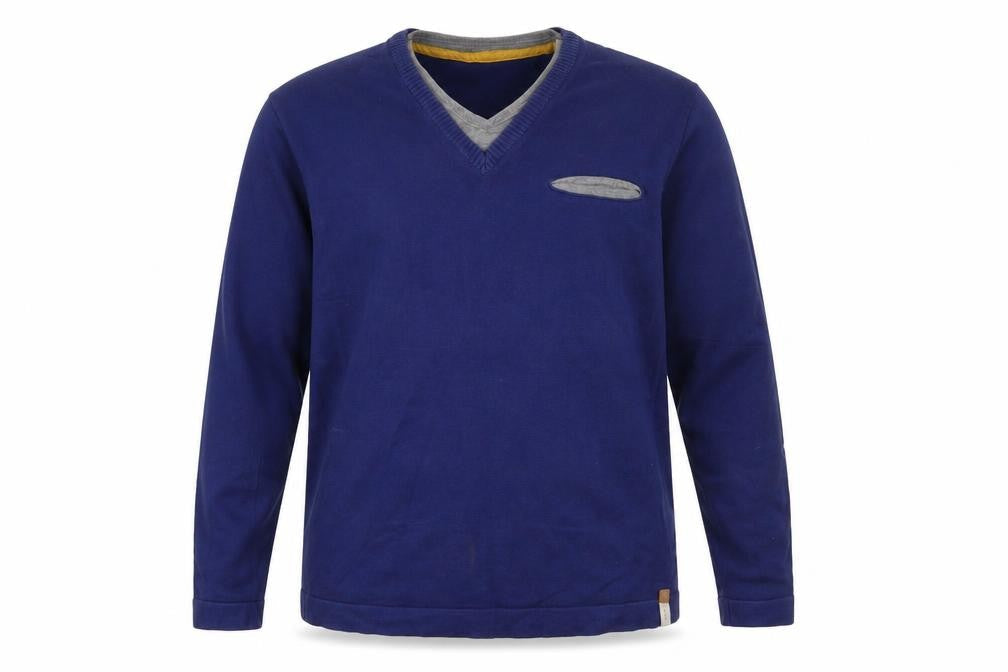 Esprit Men's Blue V-Neck Pullover Jumper XL