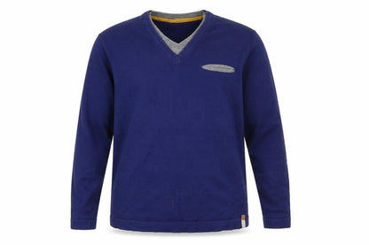 Front view of ESPRIT Men's Blue V-Neck jumper XL