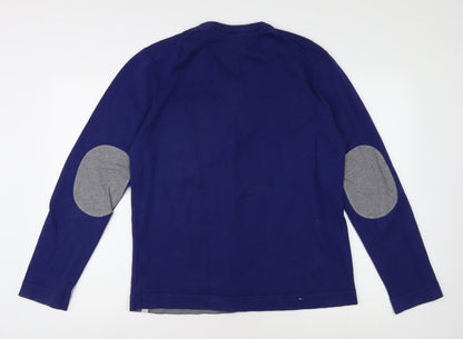 Back view of ESPRIT Men's Blue V-Neck jumper XL