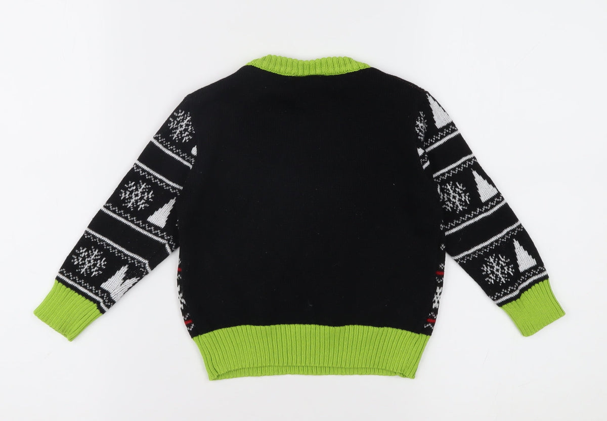 The Grinch Boys Black Pullover Christmas Jumper, 2 Years