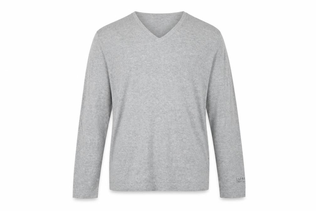 Esprit Men's Grey V-Neck Pullover Jumper L