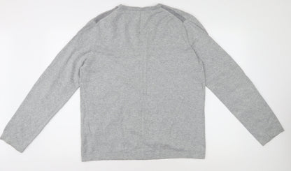 Back view of ESPRIT Men's Grey V-Neck jumper L