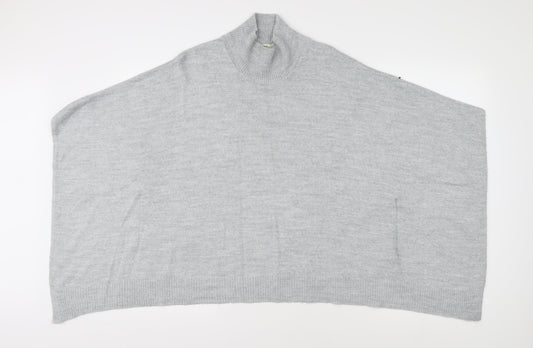 Oasis Women's Grey High Neck Cape Style Jumper S