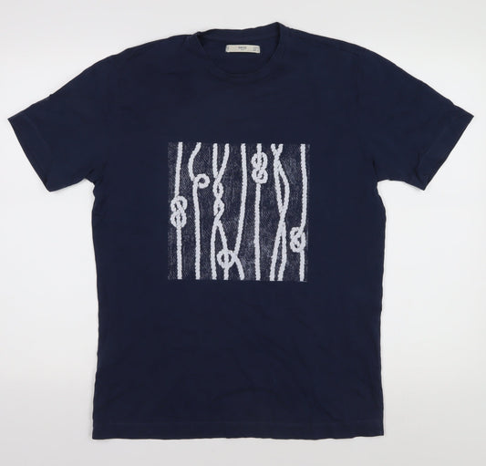 MNG Men's Blue Nautical Graphic T-Shirt Size 12