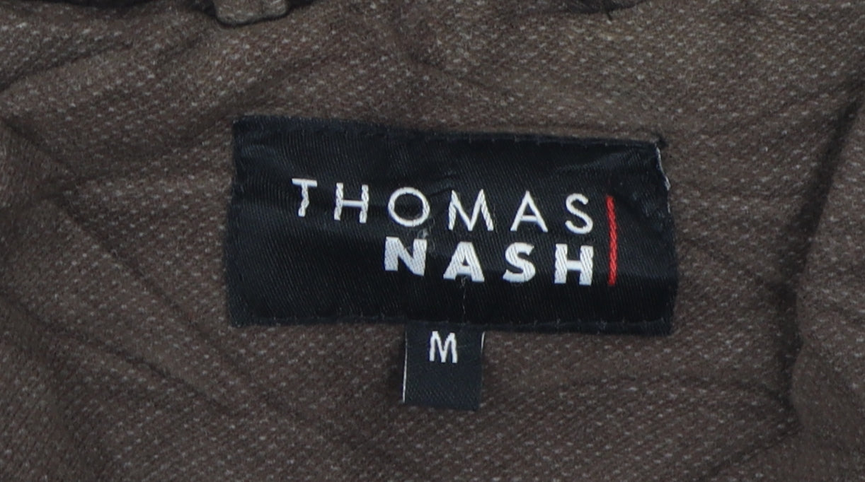 Thomas Nash Men's Brown Coat Medium Cotton Blend