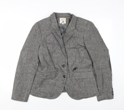 Additional front view of Collection by Jackpot Women’s Grey Herringbone Blazer