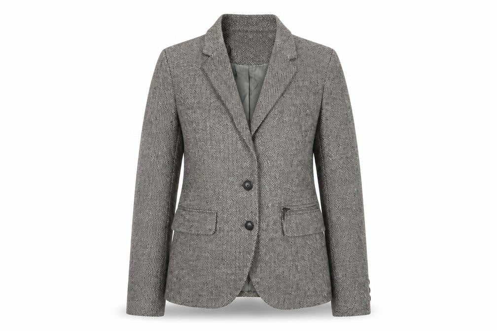 Collection by Jackpot Women’s Grey Herringbone Blazer