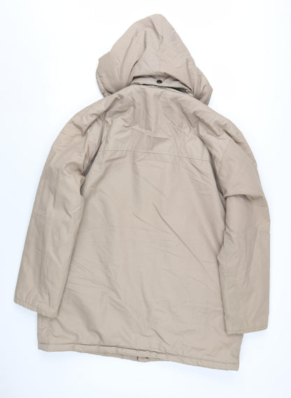 JB Outer Wear Men's Beige Hooded Parka Jacket Size M