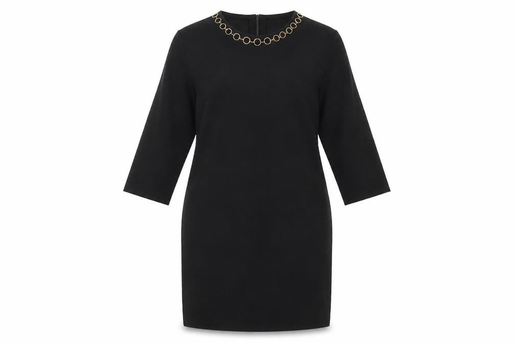 Zara Women's Black Sheath Dress M Knit 3/4 Sleeve