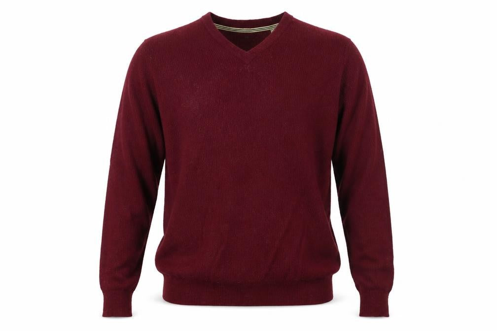 Hammond & Co. Men's Red XL Wool Pullover V-Neck Jumper