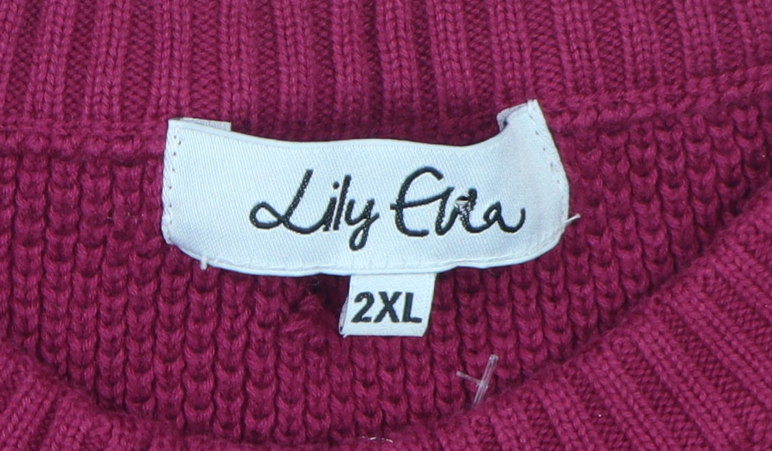 Lily Eva Women's Purple 2XL Pullover Jumper