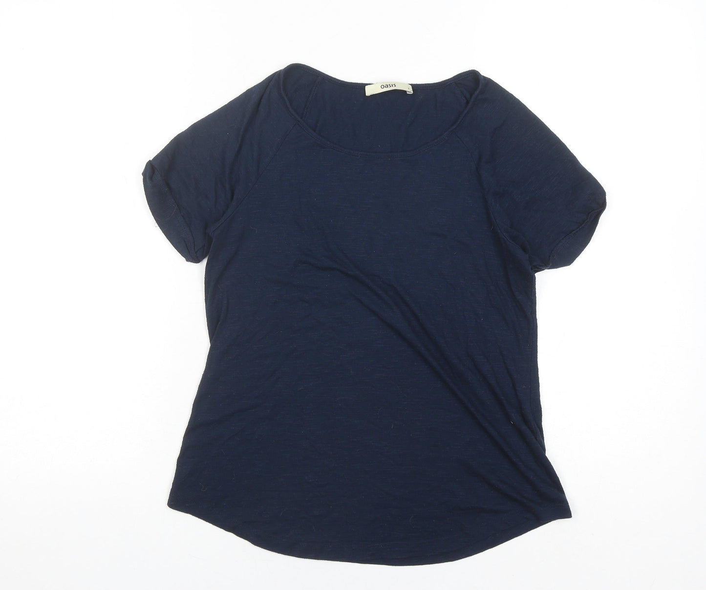 Oasis Women's Blue Basic T-Shirt, Size S, Round Neck