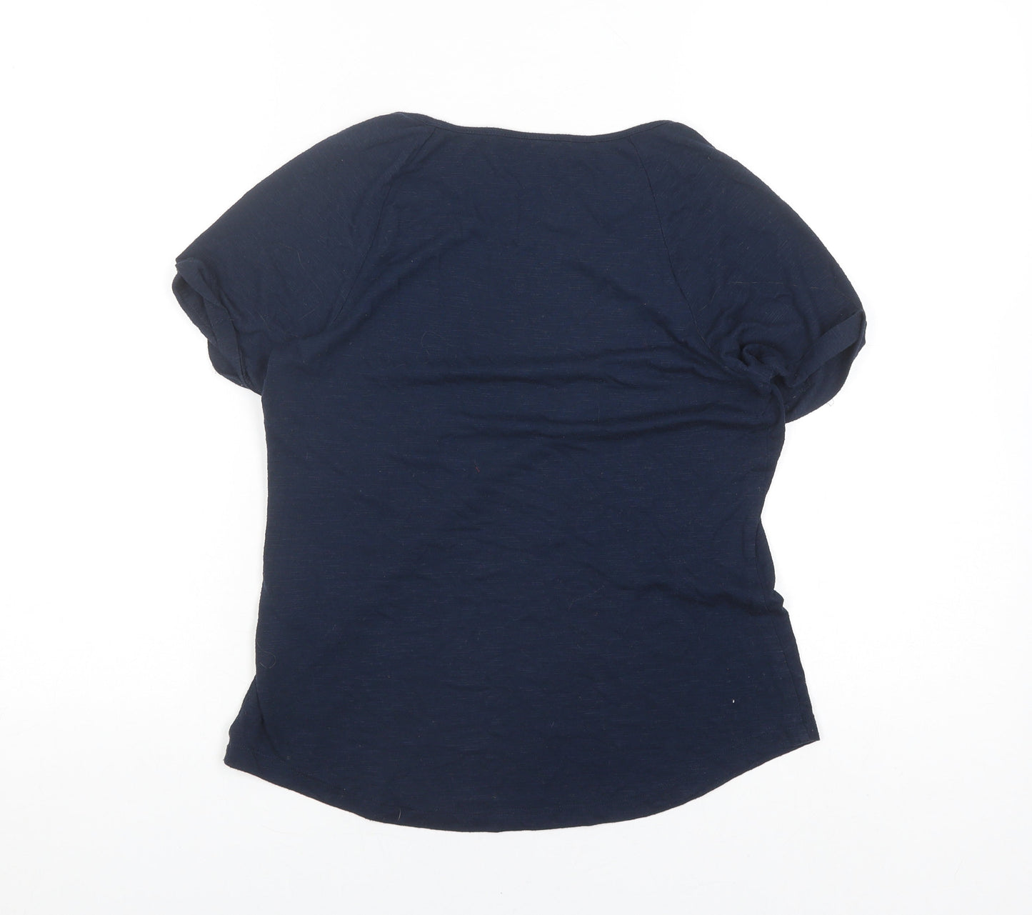 Oasis Women's Blue Basic T-Shirt, Size S, Round Neck