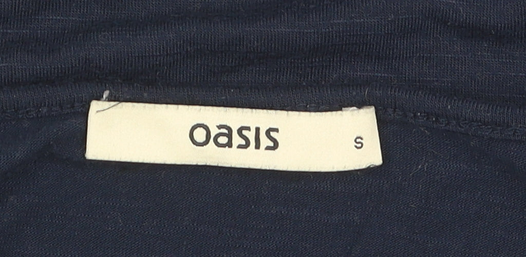 Oasis Women's Blue Basic T-Shirt, Size S, Round Neck